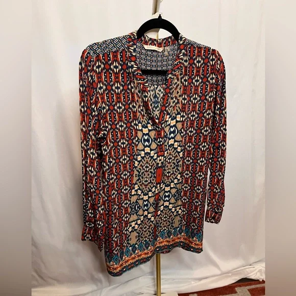 Soft surrounding BoHo top red, blue and beige size Small - Picture 1 of 6